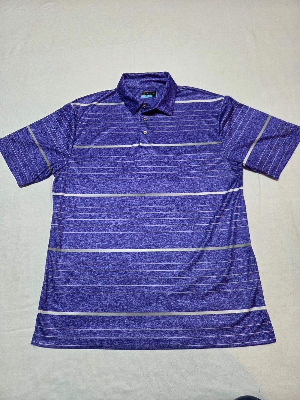 PGA Tour Purple Striped Performance Polo Size L